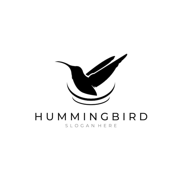 Inspiracja do projektowania logo Hummingbird sylwetka Szablon logo Hummingbird Ilustracja wektorowa