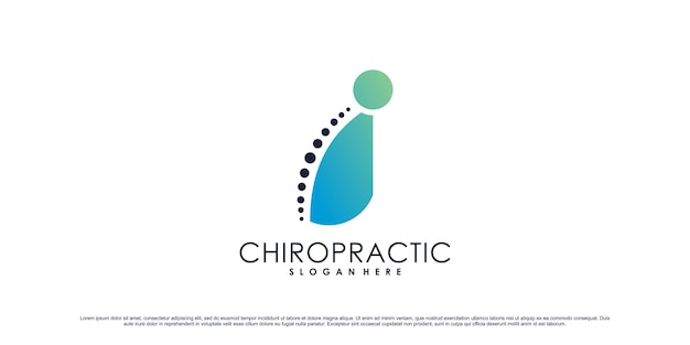 Inspiracja Do Projektowania Logo Ikony Chiropraktyki Dla Kręgosłupa Opieki Zdrowotnej Z Kreatywną Koncepcją Premium Wektor