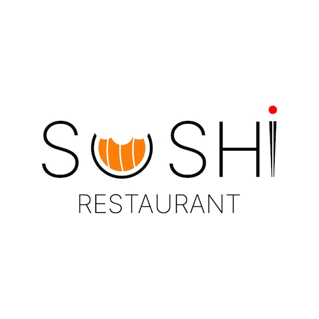 Plik wektorowy inspiracja do projektowania logo japońskiej restauracji sushi
