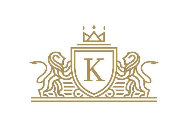 Inspiracja luksusowym logo Golden Royal Lion King King