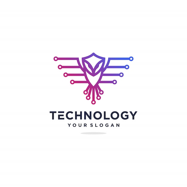 Inspiracja Projektowa Logo Owl Tech, Gradient, Technologia Premium