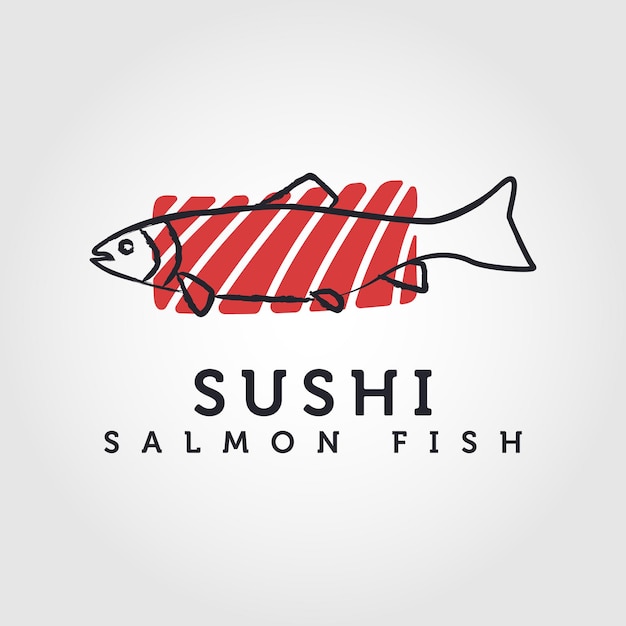 Inspiracja Wektorem Logo Sushi Japońskie Owoce Morza