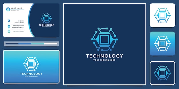 Inspiracje Do Projektowania Logo Technologii Sieci Blockchain Z Nowoczesnym Kolorem I Szablonem Wizytówek