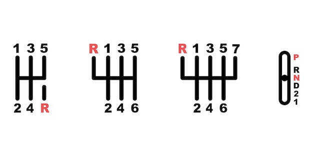 Plik wektorowy instrukcja transmisji. ikona wektora skrzyni biegów. symbol koła zębatego samochodu. ikona samochodu skrzyni biegów.