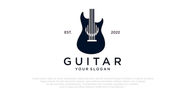 Instrument gitarowy prosta inspiracja do projektowania logo