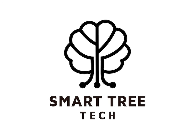 Inteligentne Drzewo Roślina Liść System Przechowywania Danych Logo Projekt Symbol Ikona Dla Technologii Internetowej Internetowej