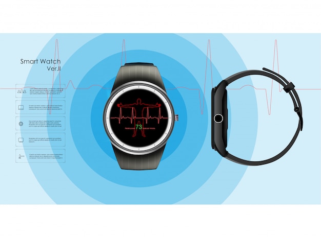 Inteligentne Zegarki Monitorujące Parametry Snu I Odpoczynku, Zdrowia I Tętna. Ilustracja