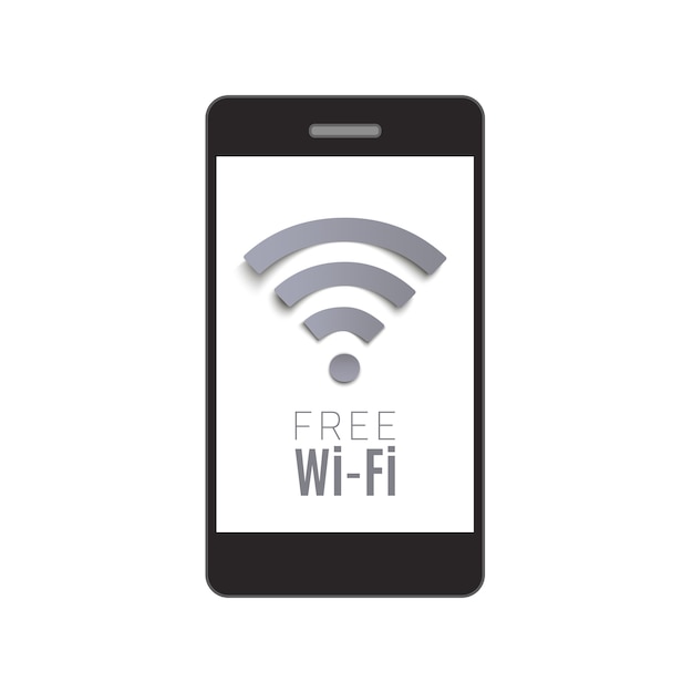 Inteligentny Telefon Z Symbolem Bezpłatnego Wi-fi