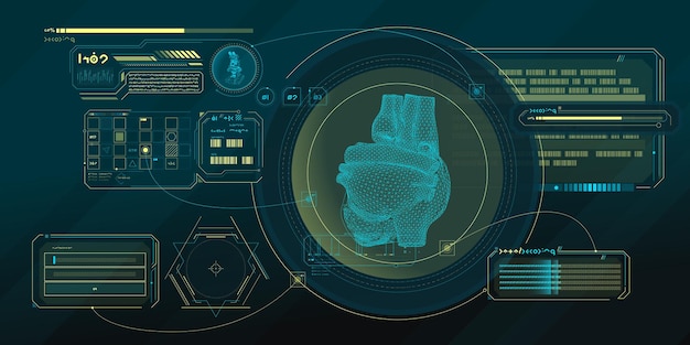 Plik wektorowy interfejs programu badań medycznych scifi