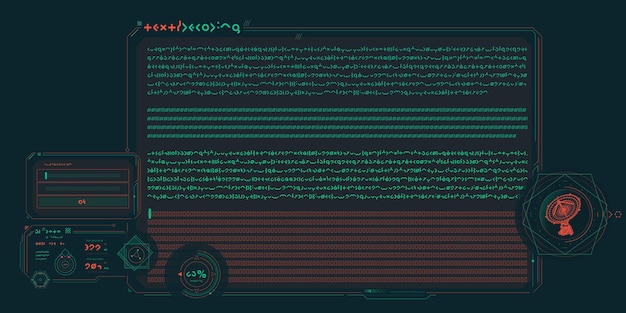 Interfejs Scifi programu dekodowania danych