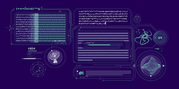 Interfejs Scifi programu dekodowania danych