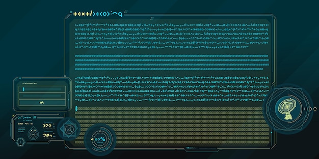 Interfejs Scifi programu dekodowania danych