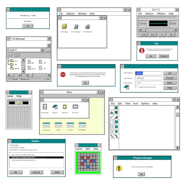 Interfejs Starych Aplikacji I Programów Na Komputerze