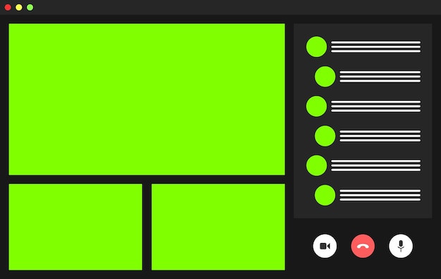 Interfejs Użytkownika Konferencji Wideo Nakładka Okna Rozmowy Wideo 3 Użytkowników