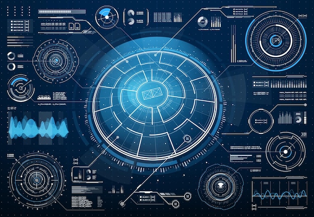 Interfejs wektorowy HUD Sci Fi z okrągłymi celami