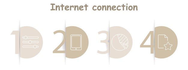 Internet połączenie ustawić ikonę Slider tablet pie chart plik z gwiazdą analizy zarządzania danymi narzędzia internetowe łączność