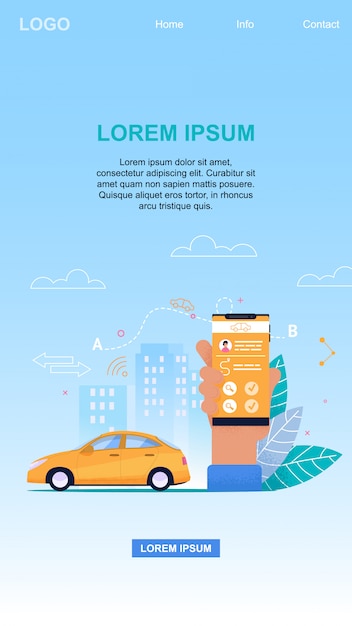Internetowa Usługa Taxi Aplikacja Mobilna Technologia I Rezerwacja Pojazdów Do Transferu Pasażerów