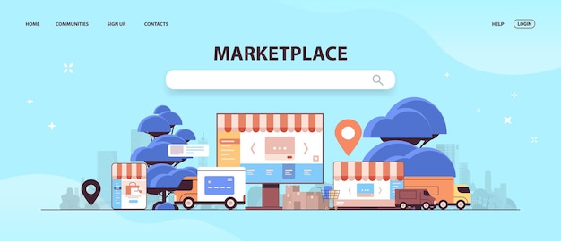 Internetowy Rynek E-commerce Sklep Internetowy Aplikacja Na Ekranie Monitora Platforma Internetowa Do Sprzedaży Hurtowej Towarów