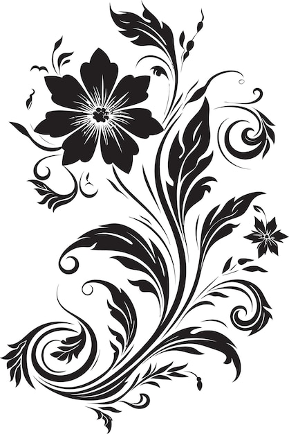 Plik wektorowy intrygująca ilustracja botaniczna ikoniczny wektor harmoniczna ręcznie narysowana kompozycja czarny wektor