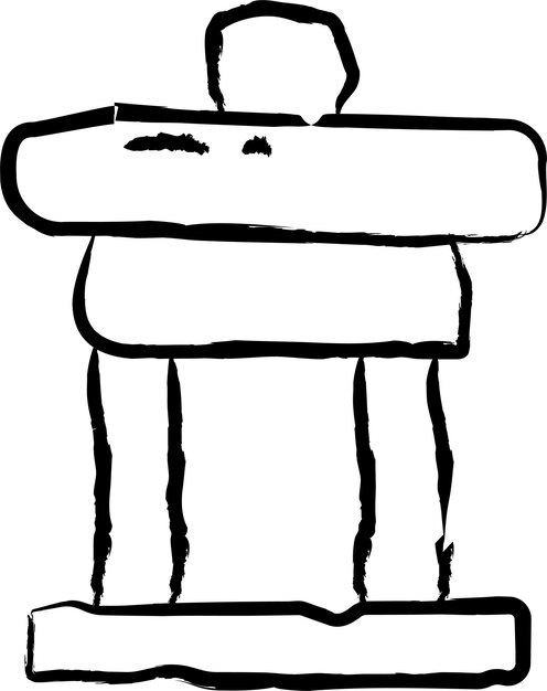 Inukshuk ręcznie rysowane ilustracji wektorowych