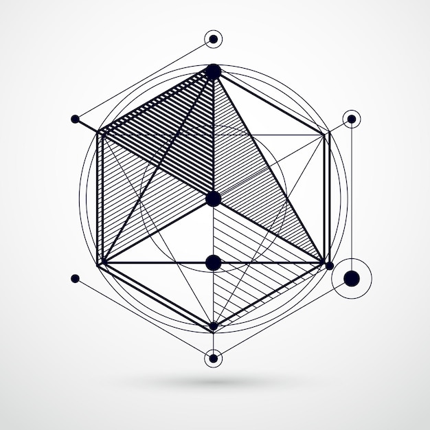 Plik wektorowy inżynieria technologiczna czarno-biała tapeta 3d wykonana z kostek i linii. ilustracja systemu inżynieryjnego, abstrakcyjne tło technologiczne. streszczenie zaplecze techniczne.