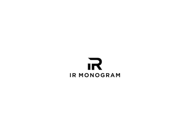 Ir Monogram Logo Projekt Wektor Ilustracja