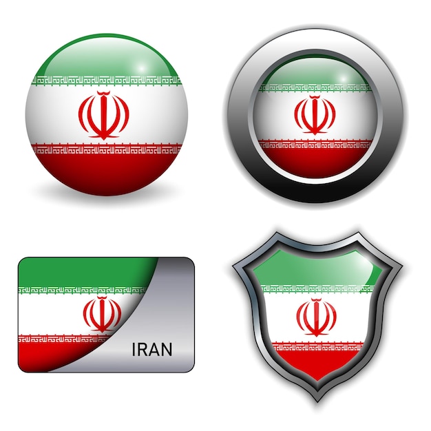 Iran flag ikony tematu.