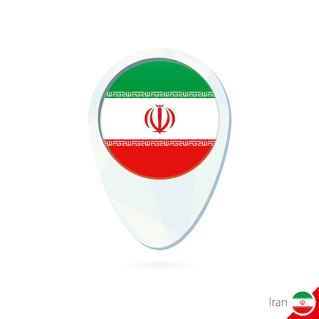 Iran Flaga Lokalizacja Mapa Pin Ikona Na Białym Tle
