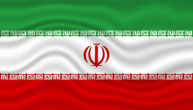 Iran Flaga Narodowa 3d Macha Wektor Wzór.