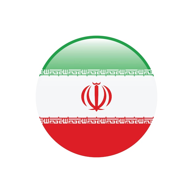 Iran okrąg 3d flaga ikona cyfrowa ilustracja wektorowa