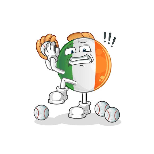 Plik wektorowy irlandzka flaga baseball miotacz kreskówka maskotka wektor