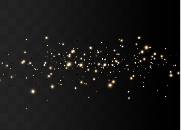Iskry Pyłu I Złote Gwiazdy świecą Specjalnym światłem. Lśniące Magiczne Cząsteczki Pyłu.