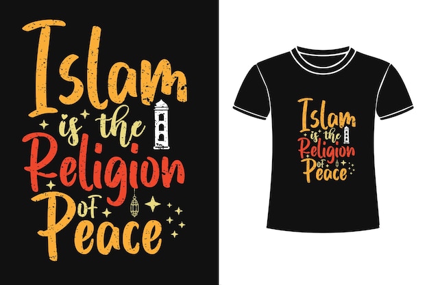 Islam Jest Religią Pokoju Projekt Koszulki Islamskiej Typografii