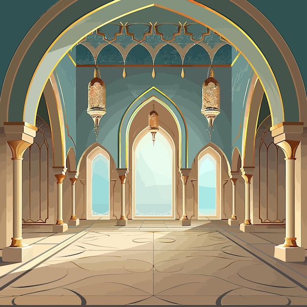 Plik wektorowy islamic_vector_design_mosque_interior