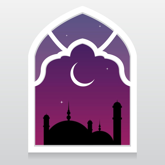 Plik wektorowy islamska ilustracja wektorowa okien dla ramadan kareem eid mubarak al fitr al adha muharram itp