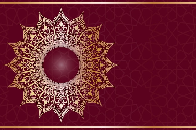 Islamska Złota Mandala Szablon Sztuki Wektorowej