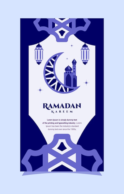 Islamski Niebieski Kolor Instagram Story Design Ramadan Kareem
