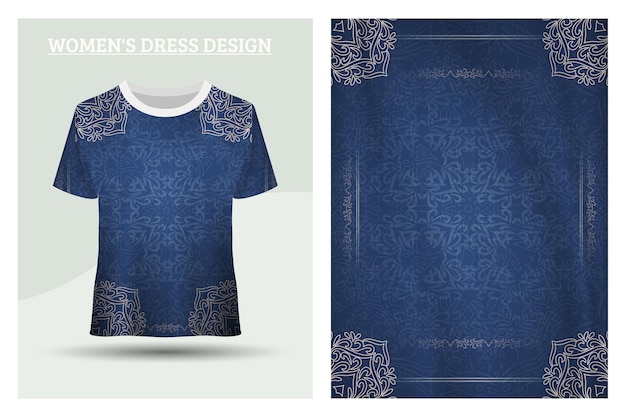 Islamski Ornament Niebieski Projekt Koszulki