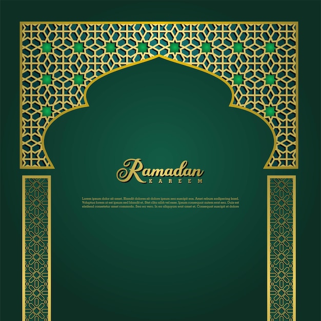 Islamski Pozdrowienie Ramadan Kareem Projekt Karty Tło Z Nowoczesnym Ornamentem