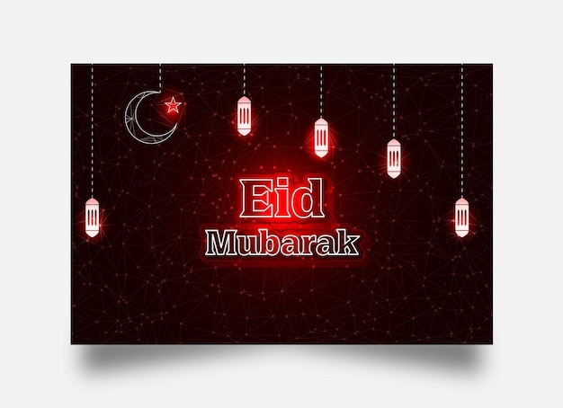 Islamski projekt Eid Mubarak z niskim tłem poli