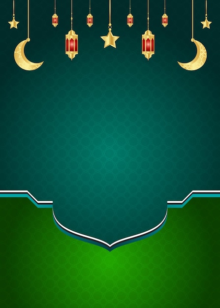 Islamski Ramadan Kareem Arabski Ornamental Flyer Banner Z Ramadhan Lantern Eid Al Fitr Tło