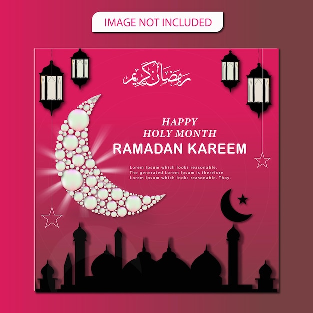 Islamski Ramadan Kareem Plakat W Mediach Społecznościowych Unikalny I Kreatywny Szablon Wektor Premium