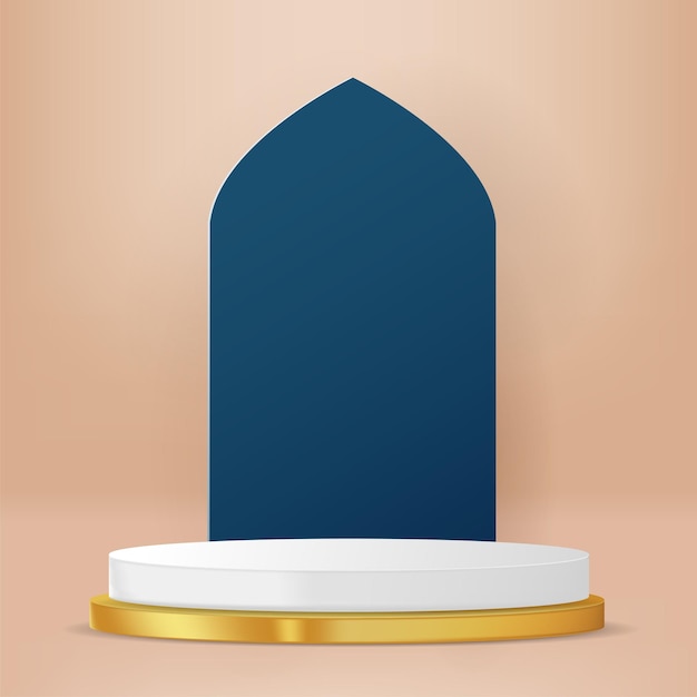 Islamski Wyświetlacz Tła Dekoracji Podium Z Islamskim Ornamentem Ilustracja Wektorowa 3d