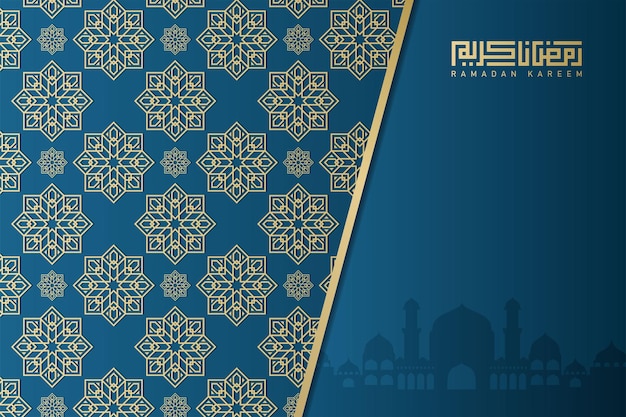 Plik wektorowy islamskie kartki powitawcze ramadan kareem luksusowe tło z ozdobą dla islamskiej imprezy