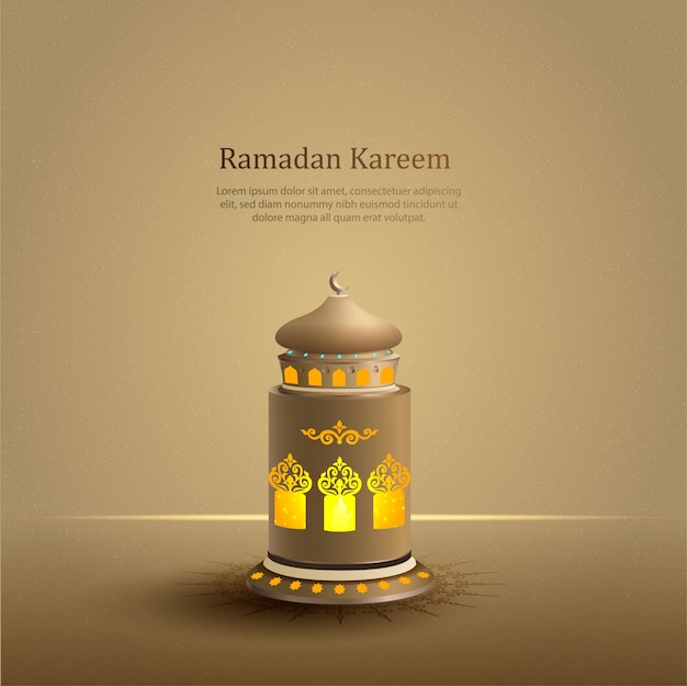 Islamskie Pozdrowienia Projekt Karty Ramadan Ze Złotą Latarnią