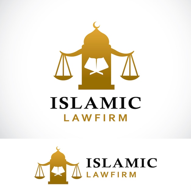 Plik wektorowy islamskie prawo sprawiedliwość wzór projektu logo kancelarii prawniczej