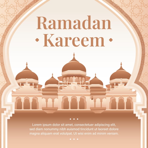 Plik wektorowy islamskie tło gradientowe ze zdjęciami meczetu ramadhan kareem ilustracji wektorowych