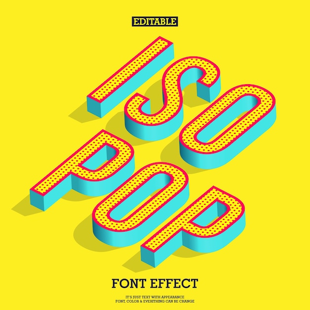 Isometric Font Effect With Pop Art Style