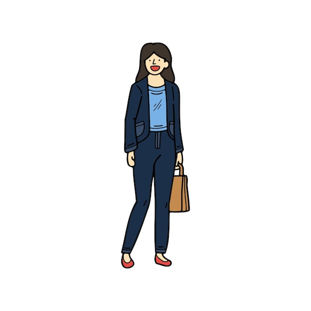 izolowana ilustracja charakteru bizneswoman na tle