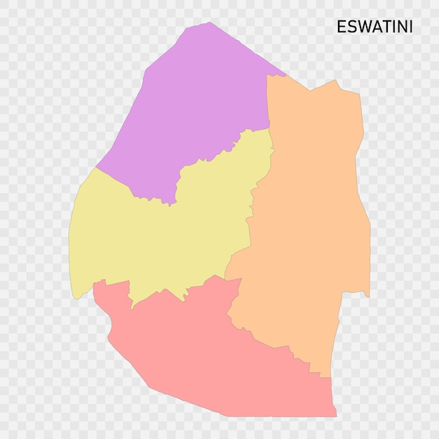 Izolowana Kolorowa Mapa Eswatini